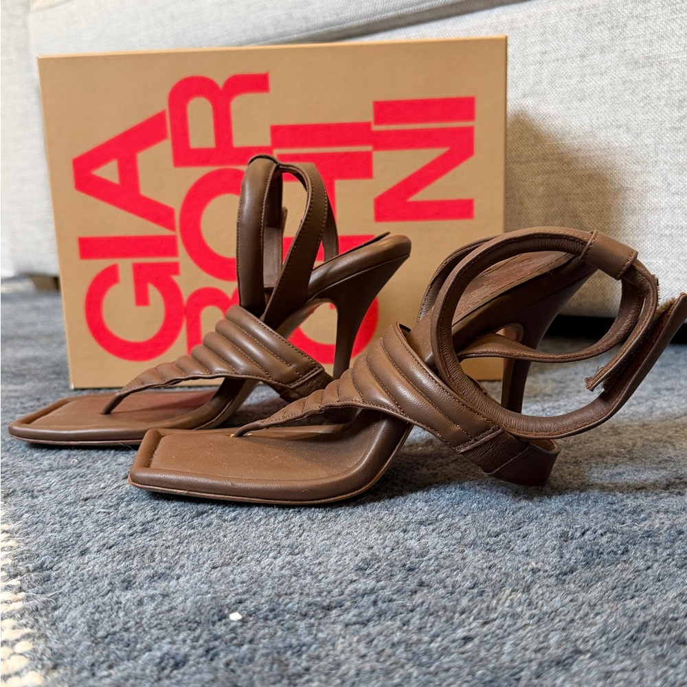 Gia Borghini Chocolate Brown Heeled Sandals